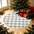 thumbnail image 1 of Lypsnake Buffalo Plaid Round Doormat, 27.5 Inch Gray White Checkered Circular Floor Mat for Christmas Tree Base & Entryway Entrance Patio Porch Home Decor, 1 of 6