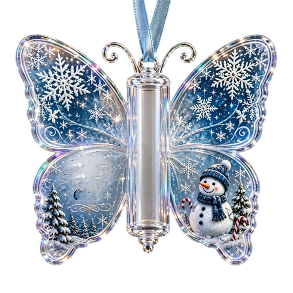 Lypsnake Christmas Cash Gift Butterfly Ornament, ,Clear Cash Display with Transparent Holder, Christmas Tree Hanging Decoration for Cash Gift Giving