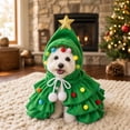Material Green Color Lypsnake Christmas Tree Pet Cape Costume, Green Hooded Pet Outfit with ...