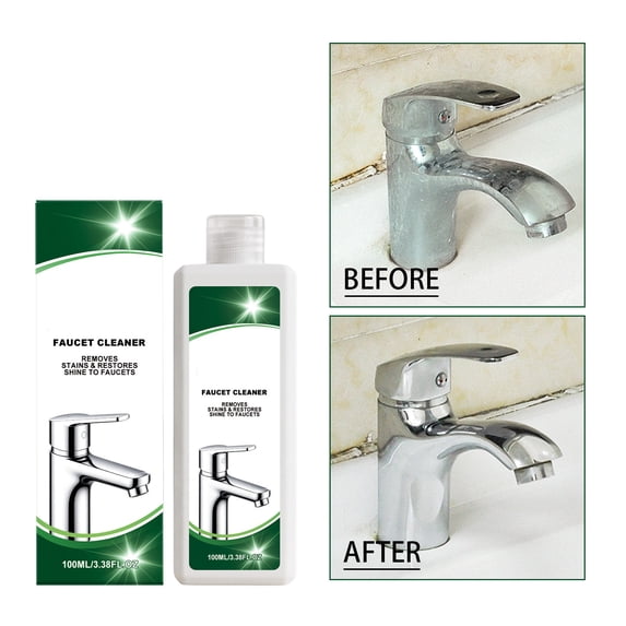 Lypsnake Faucet Cleaner,100ml Liquid Stain Remover Polish Restore Shine For Metal Tap Multi Surface,Bathroom Kitchen Sink Fixture Daily Maintenance Cleaner for Stainless Steel Faucets