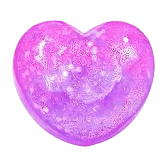 Lypsnake Glitter Diamond Heart Shaped Sensory Squeeze Ball, Blue Liquid Filled Sparkly Stress Relief Squishy Hand Squeezer, Portable Handheld Anxiety Relief Gadget for Daily Relaxation & Desk Decor
