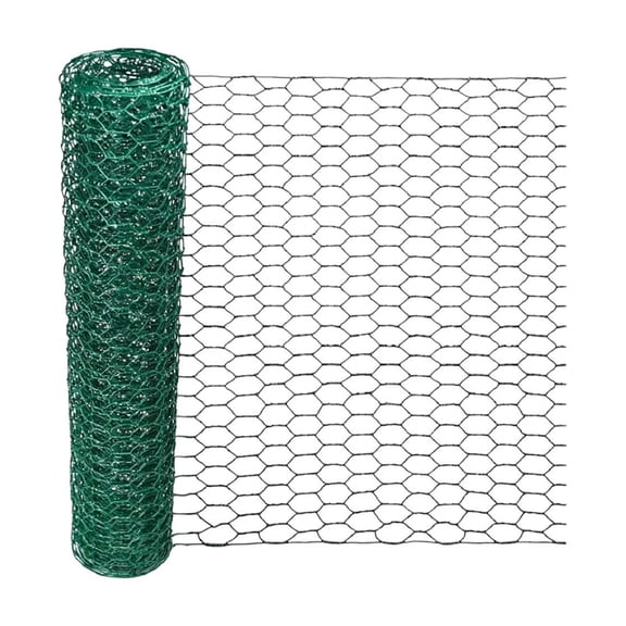 Lypsnake Green PVC Coated Chicken Wire Mesh Roll, Flexible Rustproof Hexagonal Metal Craft Wire Net, Multipurpose Floral Arrangement Garden Craft DIY Decor Supply