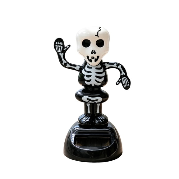 Lypsnake Halloween Solar Car Figurine, Stacked Dancing Skeleton Car Dashboard Ornament With Witch Hat,Auto Swing Ornament For Vehicle Interior Fall Holiday Home Tabletop Decoration