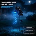 thumbnail image 1 of Lypsnake Halloween Soul Harvester Animated Solar Powered Grim Reaper Garden Stake Light with Blue LED Lantern, 1 of 9