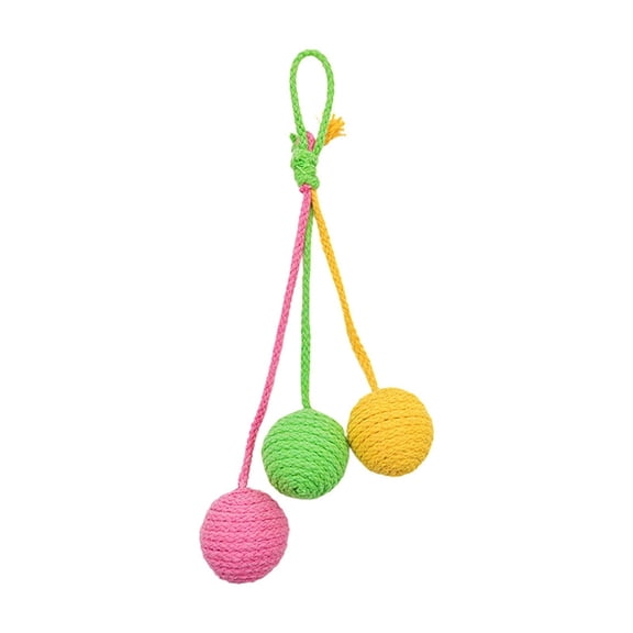 Lypsnake Hanging Cotton Rope Ball, Hand Woven Teething Rope Disc Bite Resistant Suspensible Feline Interactive Chew Accessory for Cats Home Play Platform Sofa Daily Gnaw Entertainment Gear