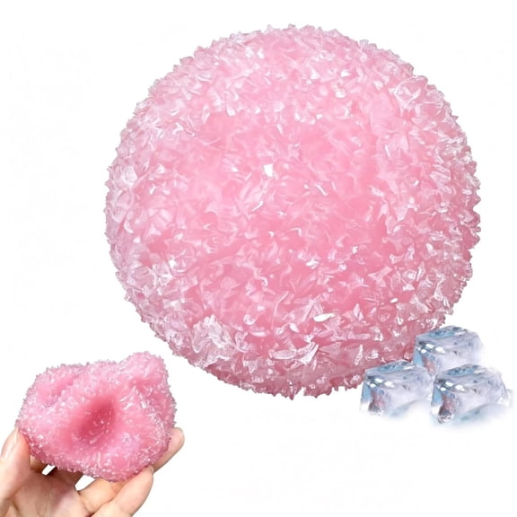 Lypsnake Ice Squishies Stress Ball,Crystal Crushed Ice Textured Elastic Multi Pastel Color Slow Rebound Hand Relax Gadget,Crunchy Squeeze Ball for Office Daily Mood Anxiety Relief