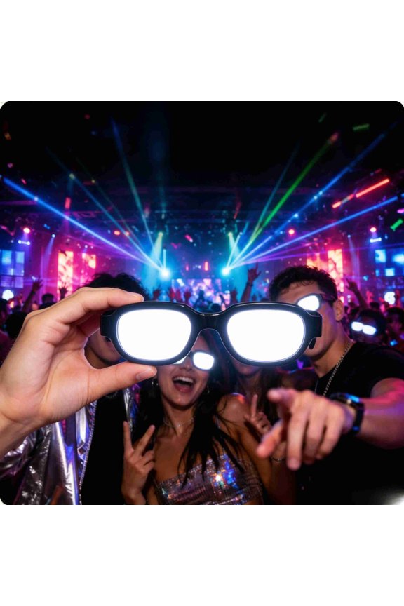 LED Glasses,USB Rechargeable Light Up Glasses with Science Fiction Future,Cool Glowing Unisex Party Glasses for Club Rave Halloween Concert