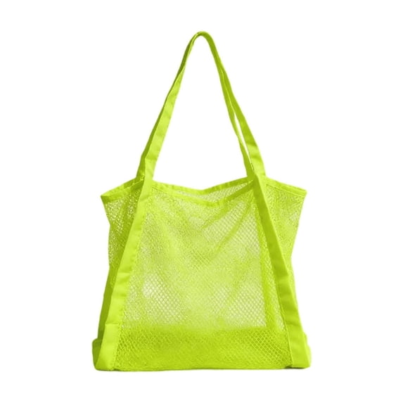 Lypsnake Large Capacity Storage Mesh Beach Tote Bag, Lightweight Breathable Mesh Tote with Reinforced Handles, Quick-Drying Open-Top Shoulder Bag for Beach Pool Travel Grocery Shopping