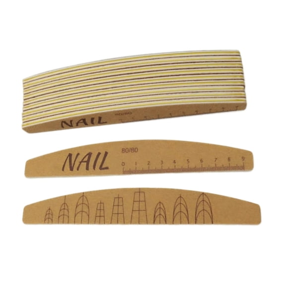 Lypsnake Nail File With Ruler Double-Sided Emery Board, Single Portable Black Printed Nail Polishing File 100/180 Grit, Manicure Tool for Vanity Tray Travel Bag Salon Station Daily Nail Grooming