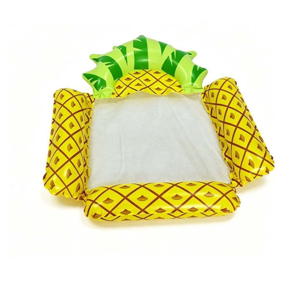 Lypsnake Pineapple Inflatable Pool Float Hammock, Portable Water Lounger with Mesh Seat and Headrest for Adults Summer Swimming Pool Beach and Lake Parties