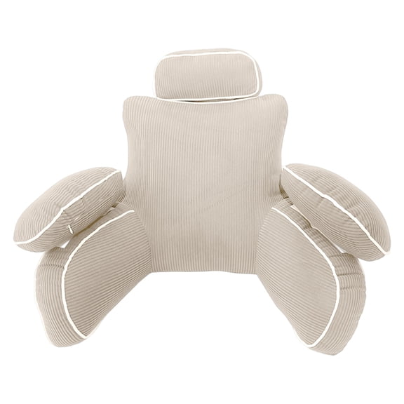 Lypsnake Reading & Bed Rest Pillows,25.5x29.5x17.7 Inch Ergonomic Backrest with Built-in Neck Support and Contoured Arms,Back Rest Support Cushion for Sit Up on Couch Sofa Floor Reading Watching TV