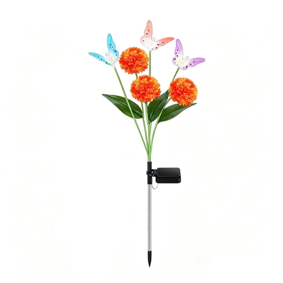 Lypsnake Solar Honeycomb Flower & Butterfly Garden Stake Lights, Warm LED Solar-Powered Pathway Lights, Waterproof Outdoor Decorative Stake for Yard Patio Garden Cemetery Day of the Dead Decor