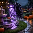 thumbnail image 1 of Lypsnake Spirit Witch Glowing Garden Yard Stake Light, Crow Lantern with Purple Ghost Bird Light Effect, Gothic Witch Outdoor Lawn Stake Decor for Halloween Pathway Haunted House Party, 1 of 7