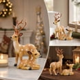 thumbnail image 1 of Lypsnake Spotted Deer Figurine Set Of 2, Hand Painted Mother & Fawn Deer Statue With Realistic Textured Details, Tabletop Ornament For Christmas Decor & Rustic Home Display, 1 of 7