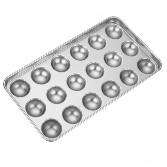 Lypsnake Stainless Steel Ice Ball Tray With Lid, 18 Small Round Ice Cube Mold, Food-Grade Stainless Steel Ice Ball Maker, Leak-Proof Freezer Container for Cocktails Whiskey and Drinks