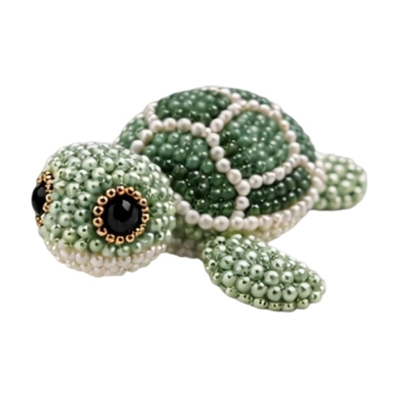 Lypsnake Tiny 3D Beaded Animal DIY Kit, Sea Turtle DIY Beading Embroidery Kit, 3D Animal Themed Beadwork Kit for Beginners & Craft Enthusiasts with Instructions
