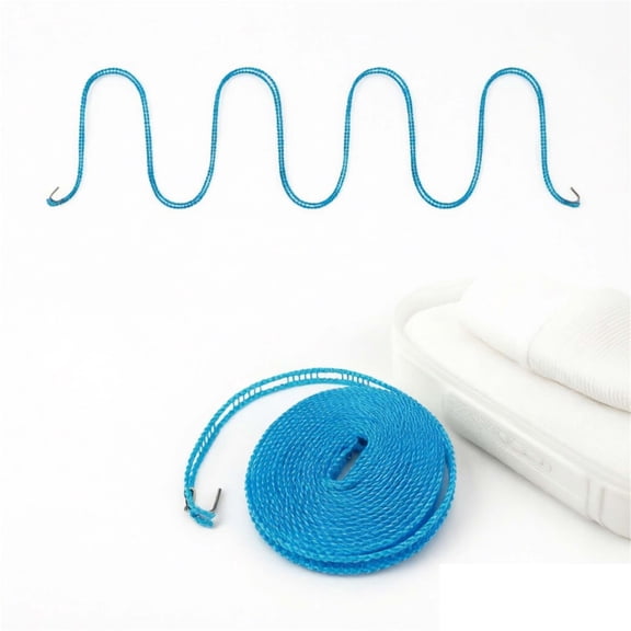 Lypsnake Windproof Nylon Clothesline with Hook,16 FT Adjustable Clothesline Non-Slip Rope,Portable Travel Clothesline for Home Backyard Laundry Room Balcony Camping Hotel RV