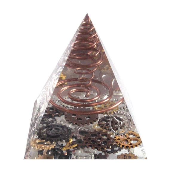 Lyqzj 5cm Pyramid Metal Spiral Heal Chakra Crystal Stone Energy Generator
