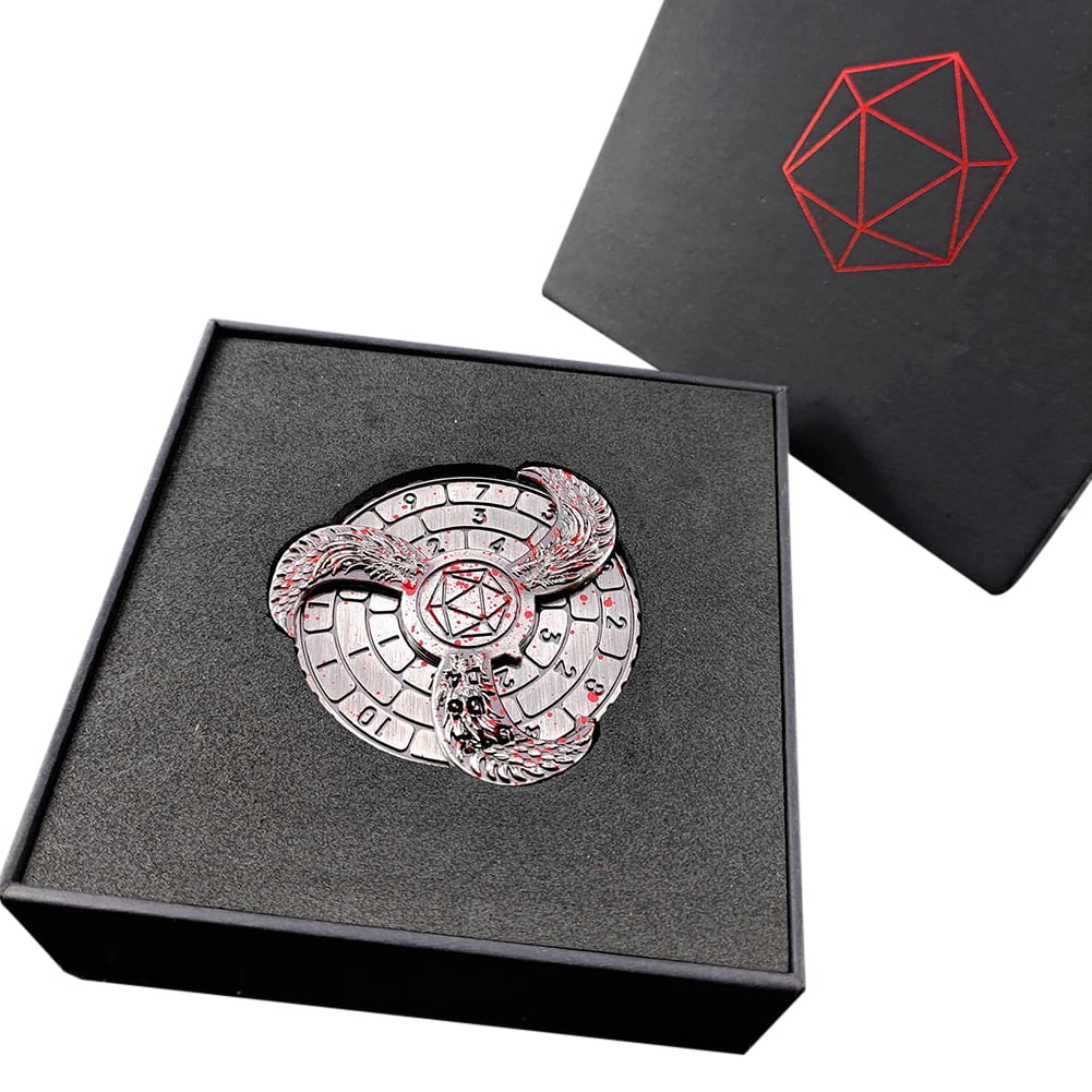 Lyqzj 7in1 DND Metal Fingertip Gyro Dice Dragon Compass Dice 360
