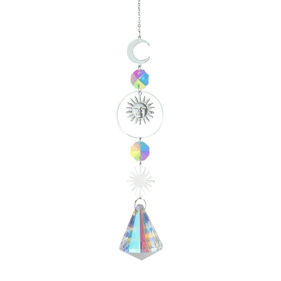 Lyqzj Crystal Wind Chime Glass Prisms Home Decor Gifts for Home Garden (Round 6)