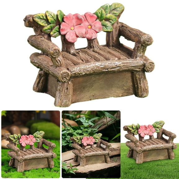 Lyqzj Fairy Garden Kit Resin Miniature Fairy Chair Kit Micro Landscape Ornaments