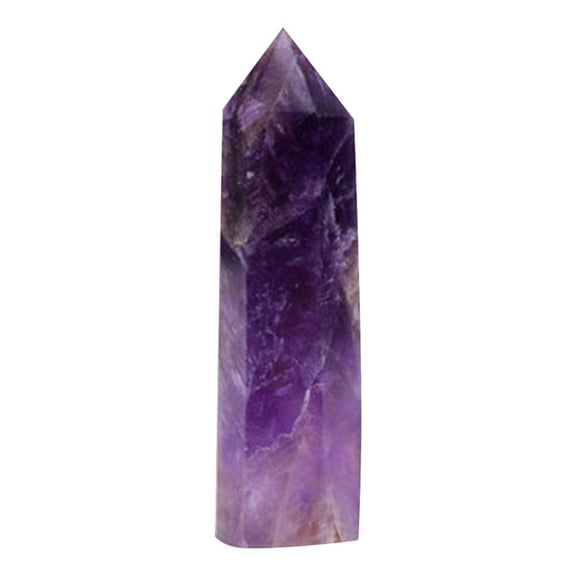 Lyqzj Natural Crystal Amethyst Quartz Point Wand Healing Chakra Stone Energy Ore