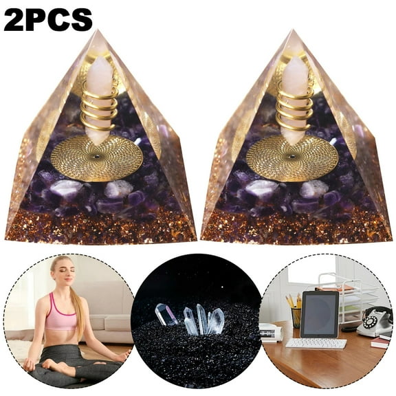 Lyqzj Orgonite Chakra White Crystal Natural Orgone Pyramid Reiki Energy Stone Decor