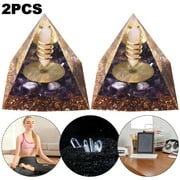 Lyqzj Orgonite Chakra White Crystal Natural Orgone Pyramid Reiki Energy Stone Decor