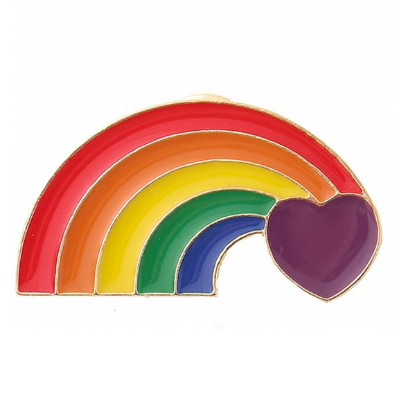 Lyqzj Rainbow Heart Badge Jewelry Metal Colorful Pin Brooches Versatile Unisex for Backpack Clothing Decor