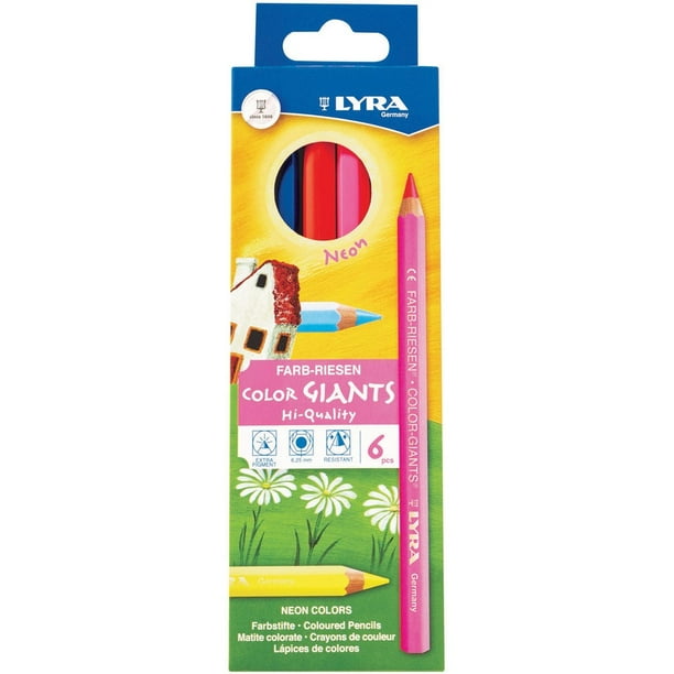 Lyra Color Giant Pencils - 6.3 mm Lead Diameter - Assorted Neon Lead - 1 Each Lyra Color Giant Pencils - 6.3 mm Lead Diameter - Assorted Neon Lead - 1 Each