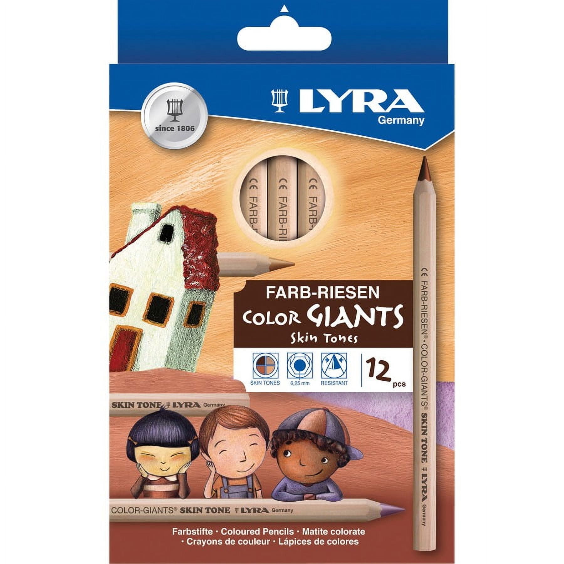 Lyra Color-Giants Skin Tone Colored Pencils - 6.3 mm Lead Diameter - Assorted Lead - 12 / Pack Lyra Color-Giants Skin Tone Colored Pencils - 6.3 mm Lead Diameter - Assorted Lead - 12 / Pack