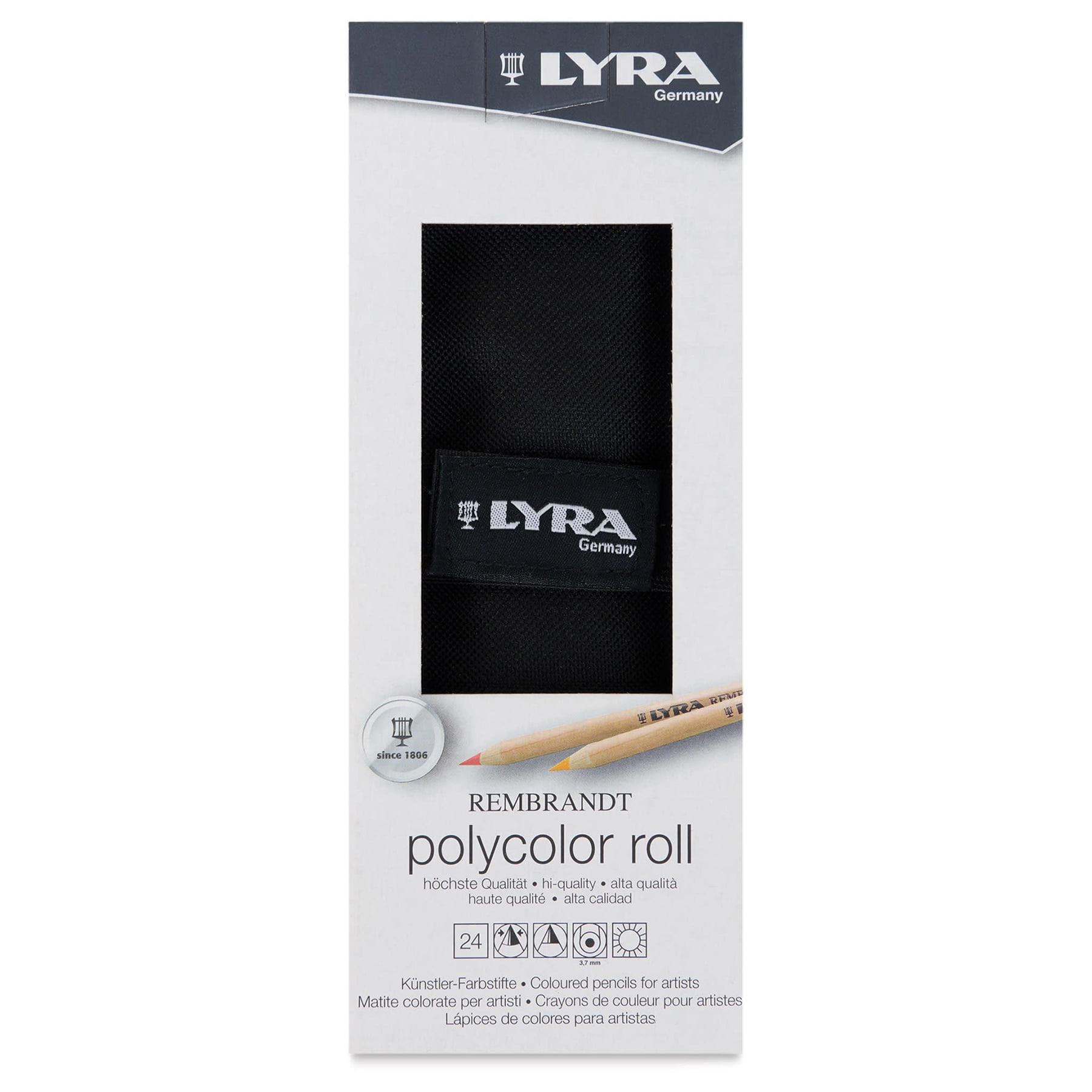 Lyra Rembrandt Polycolor Colored Pencil Roll, Assorted Colors, 24 Pieces