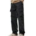 thumbnail image 1 of Lyrcatrment Cargo Pants for Men Drawstring Elastic Waist Workout Outdoor Camping Hiking Pants, 1 of 3
