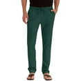 thumbnail image 1 of Lyrcatrment Dress Pants for Men Drawstring Elastic Waist Straight Leg Regular Fitted Work Office Business Pants, 1 of 7