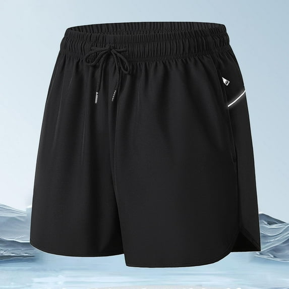 Lyrcatrment Mens Gym Shorts Elastic Waist Drawstring Basketball Running Athletic Shorts with Zipper Pockets