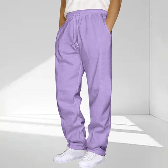 Lyrcatrment Sweatpants for Men Drawstring Elastic Waist Running Gym Workout Stright Leg Pants with Pockets