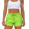 thumbnail image 1 of Lyrcatrment Women Gym Shorts Quick-Dry 2 In 1 Elastic High Waisted Drawstring 4 Pockets Summer Casual Lightweight Workout Athletic Short, 1 of 9