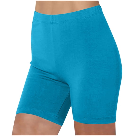 Lyrcatrment Women's Biker Short Belly Control Elastic High Waist Stretch Legging Soft Lightweight Summer Casual Running Sports Yoga Shorts