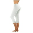 thumbnail image 1 of Lyrcatrment Womens Capri Leggings Stretchy High Waisted Belly Control Slim Fitted Capris Summer Casual Cropped Fashion Yoga Pants, 1 of 8
