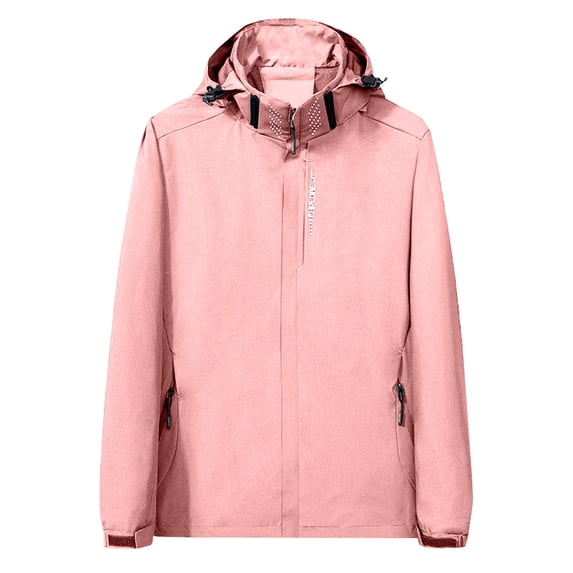 Lyrcatrment Womens Lightweight Rain Jackets Long Sleeve Zip up Raincoat with Hood Windproof Fashion Outdoors Coat(Medium)