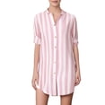 thumbnail image 1 of Lyrcatrment Womens Striped Button down Tunic Blouse Cotton Linen Loose Fitted Long Sleeve Shirts V Neck Dress Casual Baggy Trendy Tunics(X-Large), 1 of 5