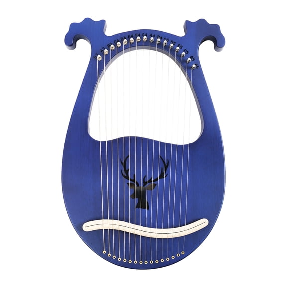 Lyre Harp, 16 Strings Solid Mahogany Lyre Harp Steel String Lyre Harp with Tuning Wrench,for Beginners Instruments Lovers