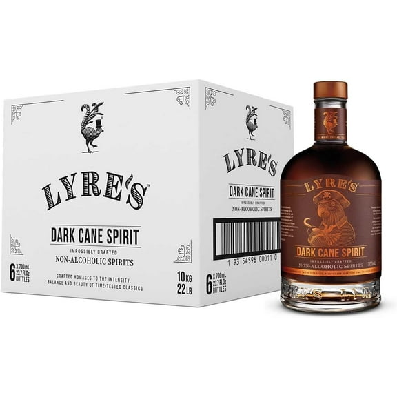 Lyre's Dark Cane - Non-Alcoholic Spirit, Case of 6 - Dark Rum Style, Premium, 23.7 Fl Oz x 6