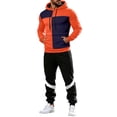 thumbnail image 1 of Lyrehush Casual Outfits for Men Color Block Pullover Hooded Sweatshirt with Jogger Pants Tracksuits, 1 of 5