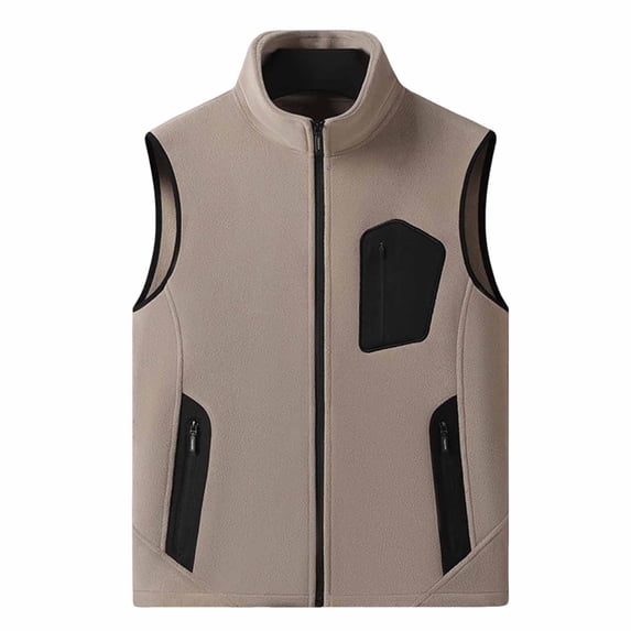 Lyrehush Mens Fleece Vest Jackets Full-Zip Warm Sleeveless Thermal Layering Outerwear Side Zip Pockets Winter Fall Vests