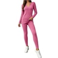 thumbnail image 1 of Lyrehush Womens Casual Matching Sets Fitted Leggings Ribbed Knit Stretchy V Neck Tunics Activewear 2 Piece Lounge Set, 1 of 7