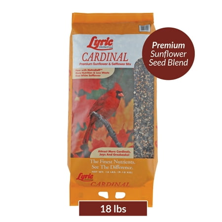 Lyric Cardinal Wild Bird Seed, Sunflower & Safflower Premium Bird Food Mix - 18 lb. Bag