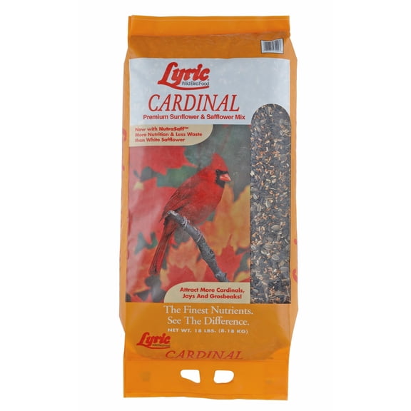 Lyric Cardinal Wild Bird Seed, Sunflower & Safflower Premium Bird Food Mix - 18 lb. Bag