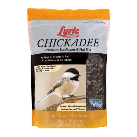 Lyric Chickadee Wild Bird Seed, Sunflower & Nut Bird Food Mix - 4 lb. Bag
