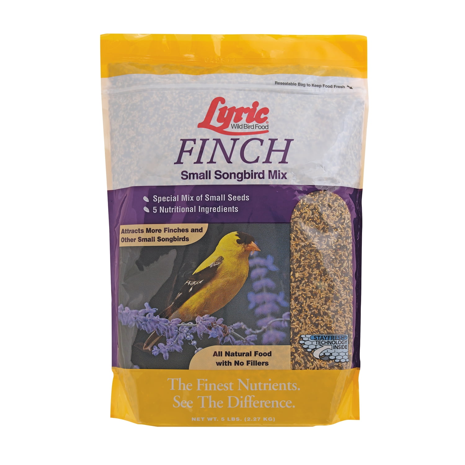 Lyric Finch Wild Bird Seed, Small Songbird Bird Finch Food - 5 lb